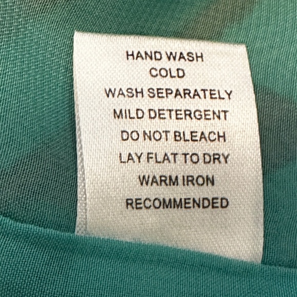 Jade Green and Orange Silky Blouse, Sz Sm - Picture 4 of 5